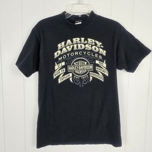 Harley-Davidson Black and Cream Short Sleeve Tee